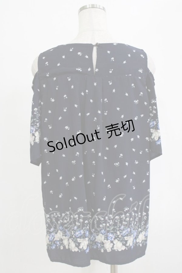 画像3: axes femme / 花柄オフショルチュニック M ネイビー H-26-02-14-046-AX-TO-NS-ZH (3)