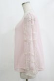 画像2: axes femme / 袖チュール刺繍シフォントップス M ピンク H-26-02-14-047-AX-TO-NS-ZH (2)