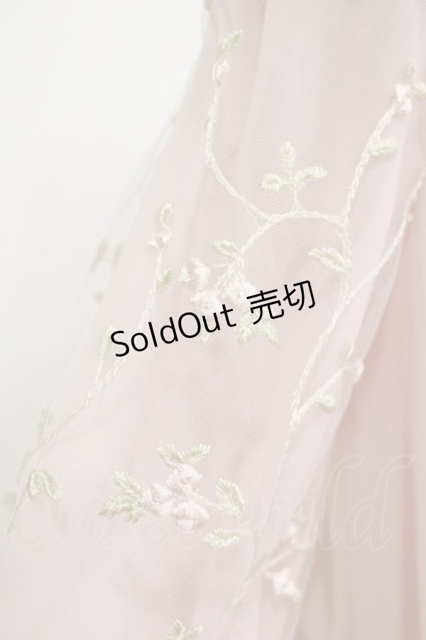 画像4: axes femme / 袖チュール刺繍シフォントップス M ピンク H-26-02-14-047-AX-TO-NS-ZH (4)