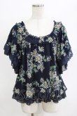 画像1: axes femme / フラワーブラウス M ネイビー H-26-02-14-049-AX-BL-NS-ZH (1)