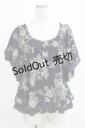 画像: axes femme / フラワーブラウス M ネイビー H-26-02-14-049-AX-BL-NS-ZH