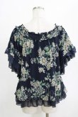 画像3: axes femme / フラワーブラウス M ネイビー H-26-02-14-049-AX-BL-NS-ZH (3)