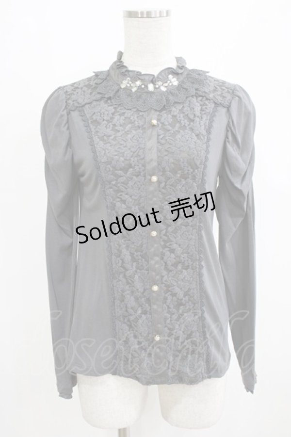 画像1: axes femme / レース切替プルオーバー M グレー H-26-02-14-050-AX-TO-NS-ZH (1)