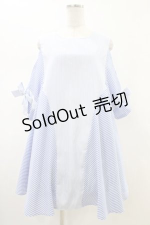 画像: Favorite / リボン袖オフショルワンピース  サックス H-26-02-14-1034-LO-OP-KB-ZH