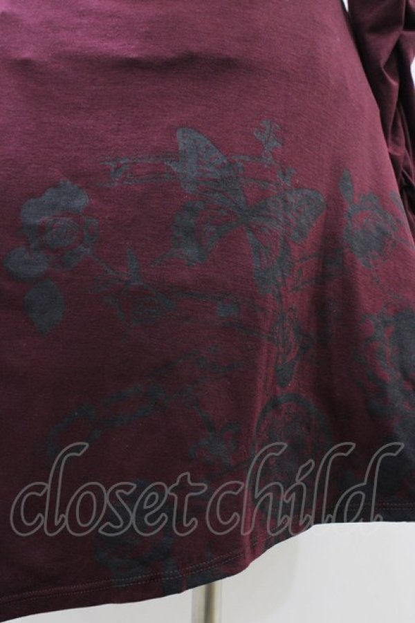 画像3: PUTUMAYO / 蝶プリントカットソーワンピース  ボルドー H-26-02-14-1035-PT-OP-KB-ZH (3)