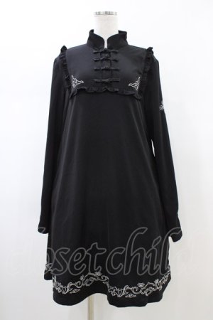 画像: LISTEN FLAVOR / コウモリチャイナワンピ  ブラック H-26-02-14-1036-PU-OP-KB-ZH
