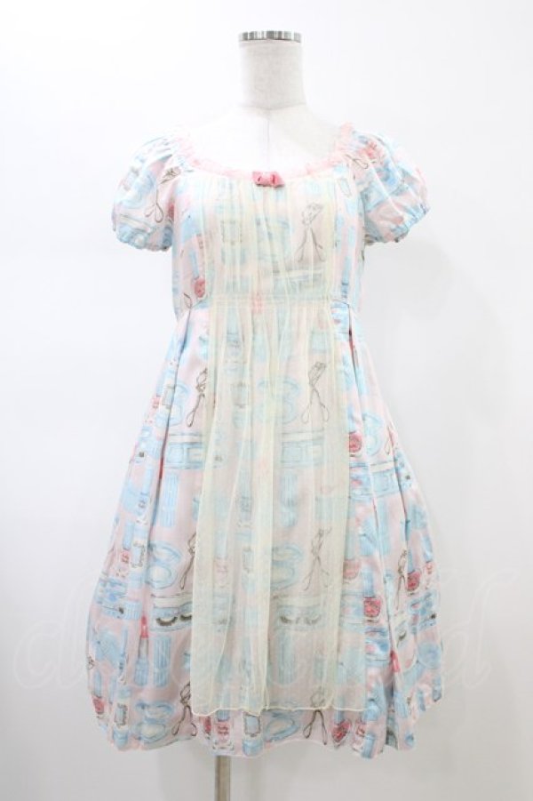 画像1: Emily Temple cute / コスメプリントワンピース  ピンク H-26-02-14-1040-ET-OP-KB-ZH (1)