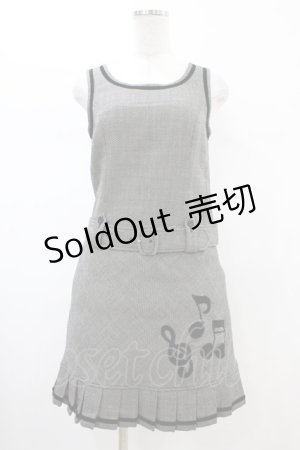 画像: Emily Temple cute / Melodyアップリケベルト付ジャンパースカート  ブラック H-26-02-14-1042-ET-OP-KB-ZH