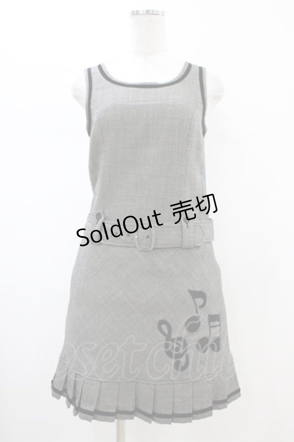 画像1: Emily Temple cute / Melodyアップリケベルト付ジャンパースカート  ブラック H-26-02-14-1042-ET-OP-KB-ZH (1)