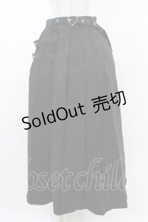 画像: ACDC RAG / LOVE PUNKロングスカート  ブラック×ブラック H-26-02-14-1046-PU-SK-KB-ZH