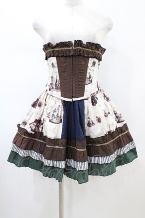 画像: Dangerous nude / コルセット＆フィッシュテールスカート  ブラウン×グリーン×ネイビー H-26-02-14-1047-PU-SK-KB-ZH