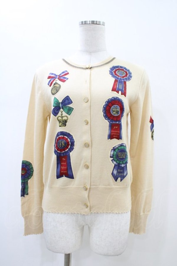 画像1: Jane Marple / Royal riding clubのデコパージュカーディガン  アイボリー H-26-02-14-1048-JM-TO-KB-ZH (1)