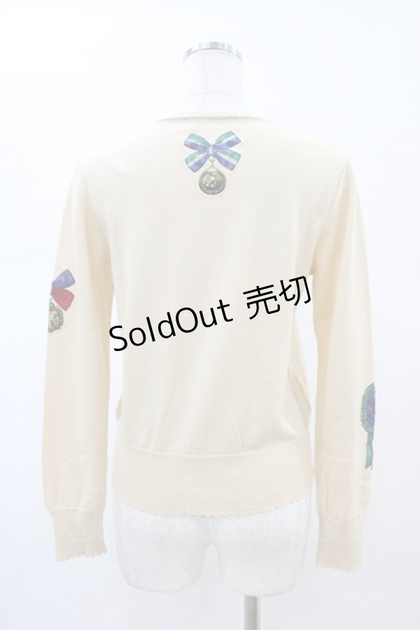 画像2: Jane Marple / Royal riding clubのデコパージュカーディガン  アイボリー H-26-02-14-1048-JM-TO-KB-ZH (2)