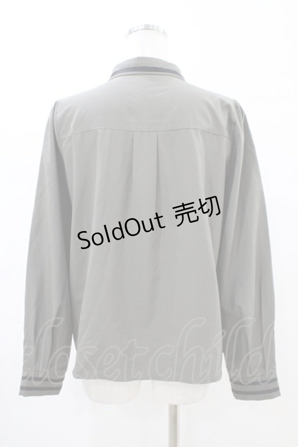 画像2: axes femme / 刺繍入りネクタイ付きブラウス  カーキ H-26-02-14-1049-AX-BL-KB-ZH (2)