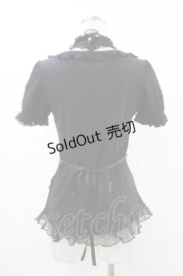 画像2: FRILL / チョーカー風ホルターカットソー  ブラック H-26-02-14-1050-HN-TO-KB-ZH (2)