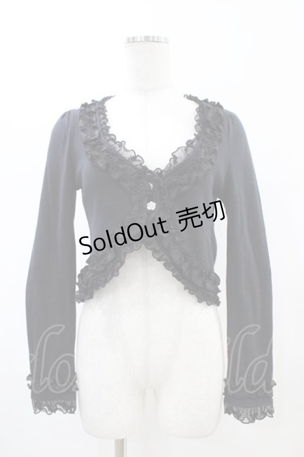 画像1: FRILL / バック刺繍ボレロ  ブラック H-26-02-14-1051-HN-TO-KB-ZH (1)