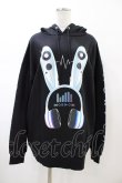 画像1: LISTEN FLAVOR / サイバーうさ耳ヘッドホンパーカー  ブラック H-26-02-14-1056-PU-TO-KB-ZH (1)