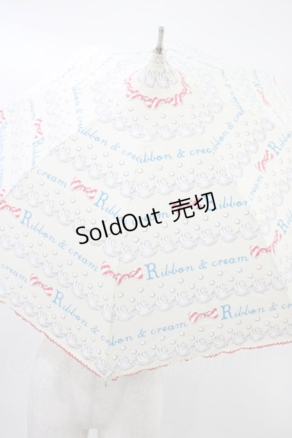 画像2: Emily Temple cute / リボン&クリームアンブレラ  オフ H-26-02-14-1007-ET-ZA-KB-ZH (2)