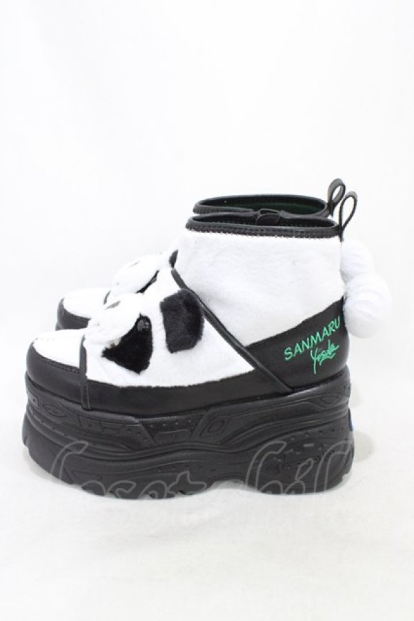 画像2: YOSUKE / パンダ厚底スニーカー 23 ホワイトブラック H-26-02-14-1001-PU-SH-KB-ZH (2)