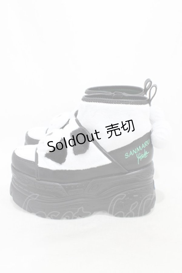 画像2: YOSUKE / パンダ厚底スニーカー 23 ホワイトブラック H-26-02-14-1001-PU-SH-KB-ZH (2)