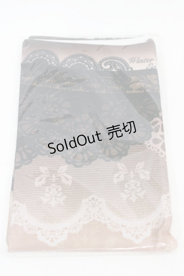 画像2: abilletage / corset tights【DOUBLE LACE】  ブラック×ボルドーリボン H-26-02-14-1009-GO-ZA-KB-ZH (2)