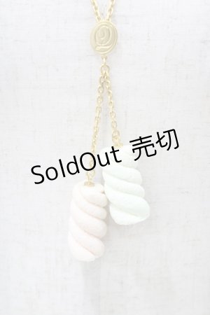 画像: Q-pot. / マシュマロラリエットネックレス  ピンク×ミント H-26-02-14-1017-QP-AC-KB-ZH