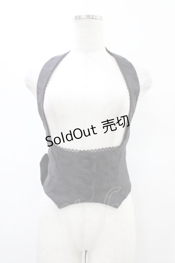 画像1: Sheglit / "Noble"ジャガードリボンベスト  ブラック H-26-02-14-1023-EL-TO-KB-ZH (1)