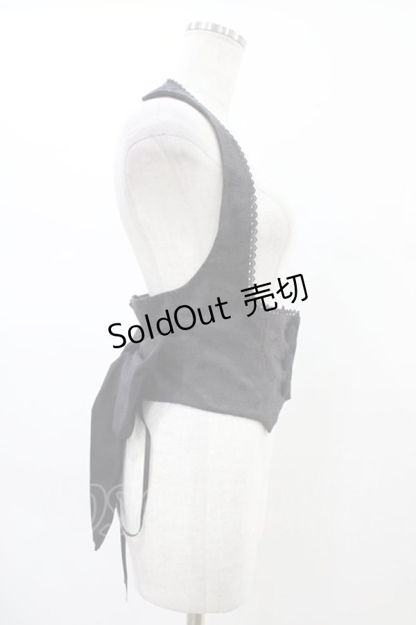 画像3: Sheglit / "Noble"ジャガードリボンベスト  ブラック H-26-02-14-1023-EL-TO-KB-ZH (3)