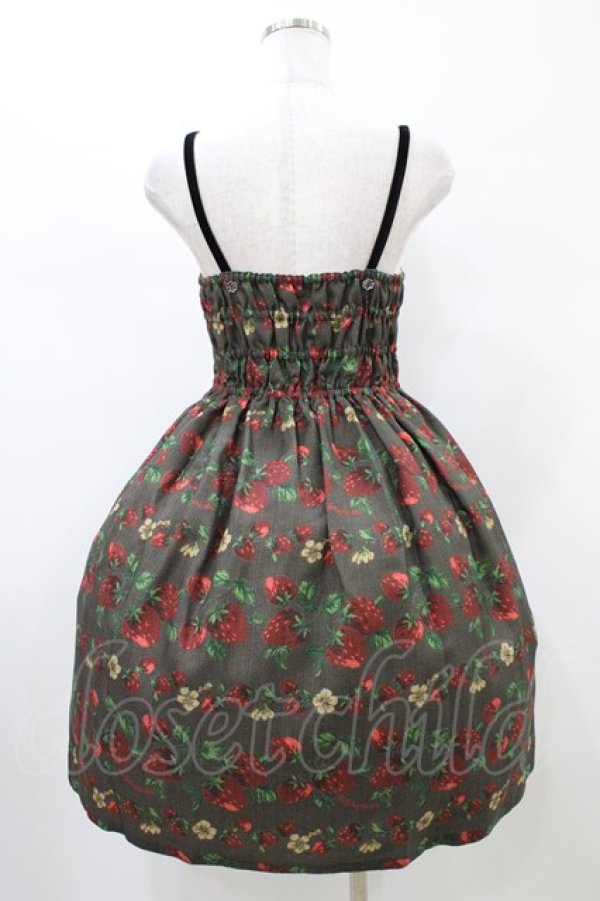 画像2: Emily Temple cute / いちごゴブランキャミソールワンピース  ブラック H-26-02-14-1029-ET-OP-KB-ZH (2)