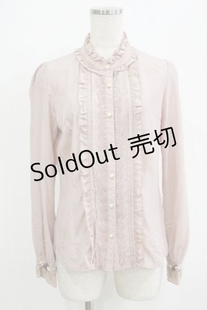 画像: axes femme / プチスタンドフリルブラウス M ピンク H-26-02-14-052-AX-BL-NS-ZH