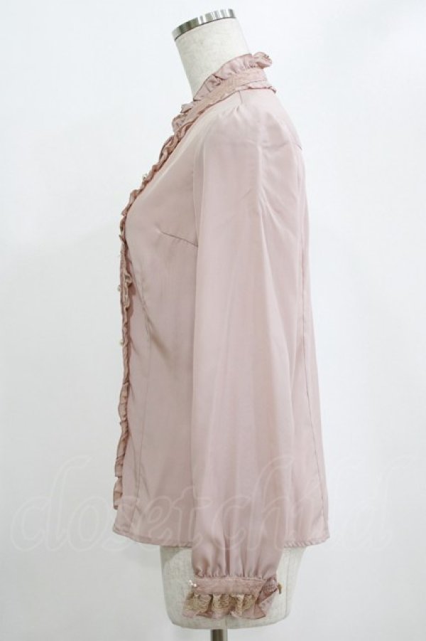 画像2: axes femme / プチスタンドフリルブラウス M ピンク H-26-02-14-052-AX-BL-NS-ZH (2)