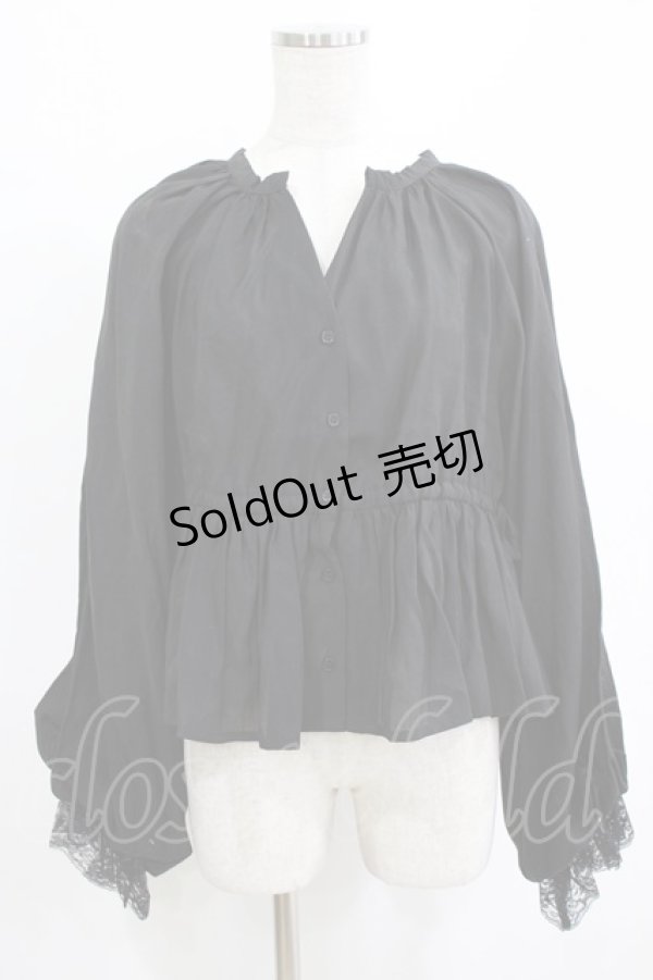 画像1: axes femme / ボリューム袖ブラウス M ブラック H-26-02-14-053-AX-BL-NS-ZH (1)