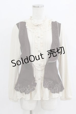 画像: axes femme / ベストドッキングプルオーバー M 生成り/ブラウン H-26-02-14-054-AX-TO-NS-ZH