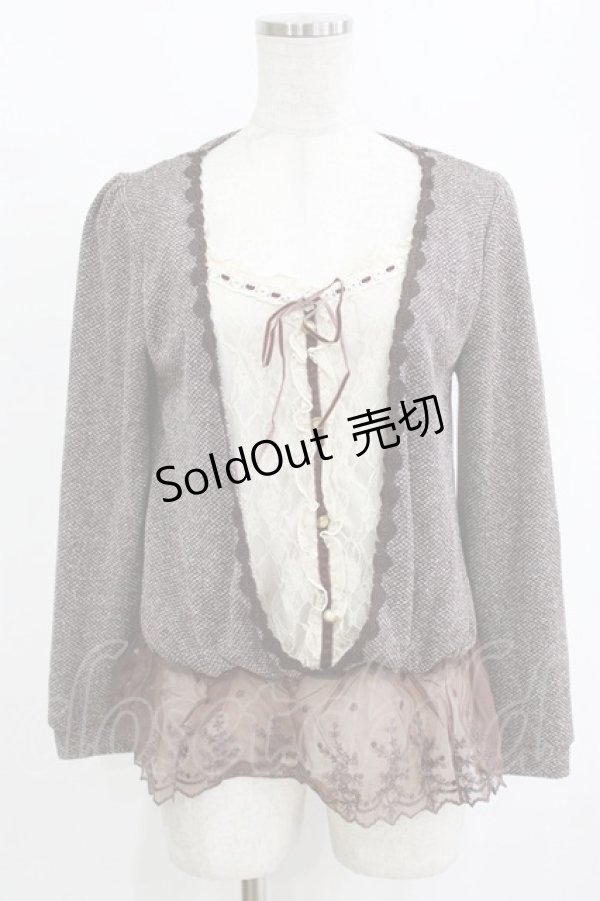 画像1: axes femme / レイヤード風プルオーバー M ブラウン H-26-02-14-057-AX-TO-NS-ZH (1)