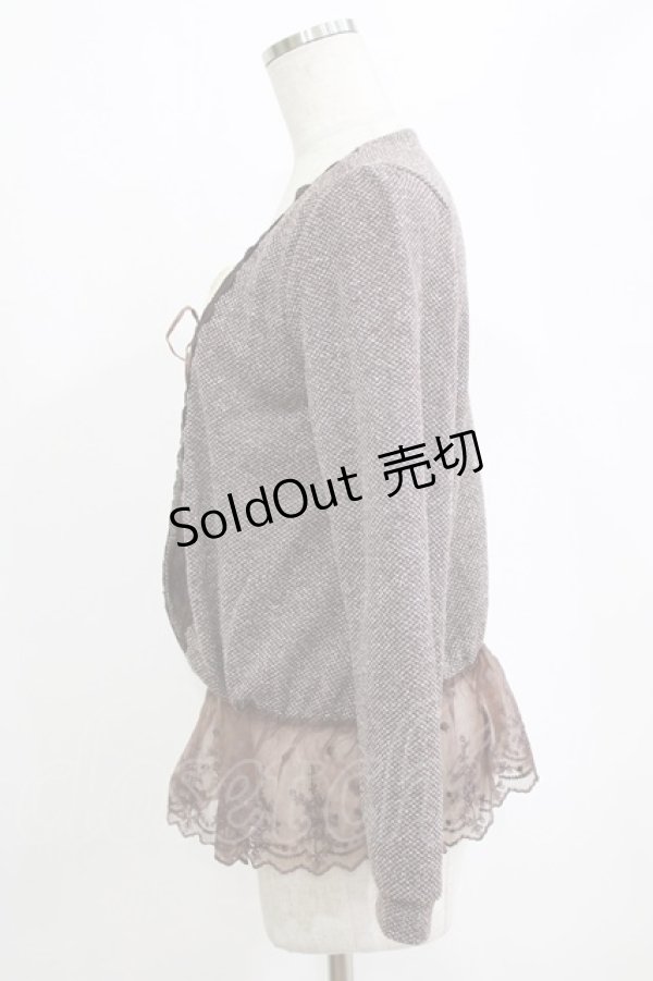 画像2: axes femme / レイヤード風プルオーバー M ブラウン H-26-02-14-057-AX-TO-NS-ZH (2)