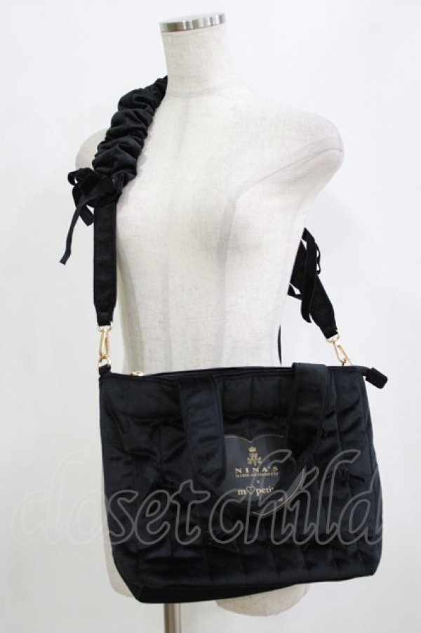 画像1: m petit by misako / AM* NIベロアリボン2WAY  ブラック H-26-02-14-062-LO-BG-NS-ZH (1)