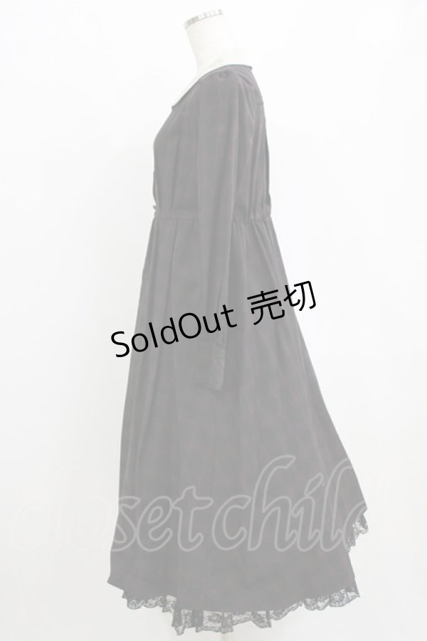 画像2: axes femme / リボンタイ付きクラシックワンピース M ブラック H-26-02-14-007-AX-OP-NS-ZH (2)