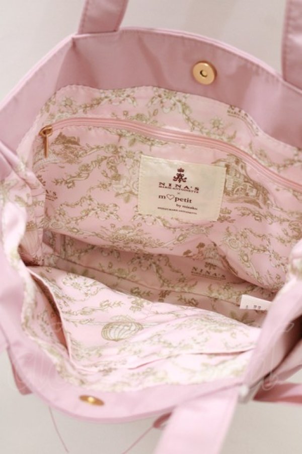 画像3: m petit by misako / AM*リボンランチトート  ピンク H-26-02-14-065-LO-BG-NS-ZH (3)