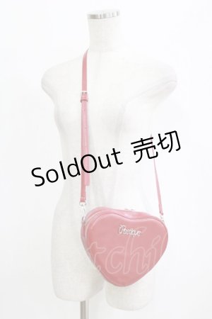 画像: axes femme POETIQUE / ロゴプレートハートポシェット  レッド H-26-02-14-066-AX-BG-NS-ZH