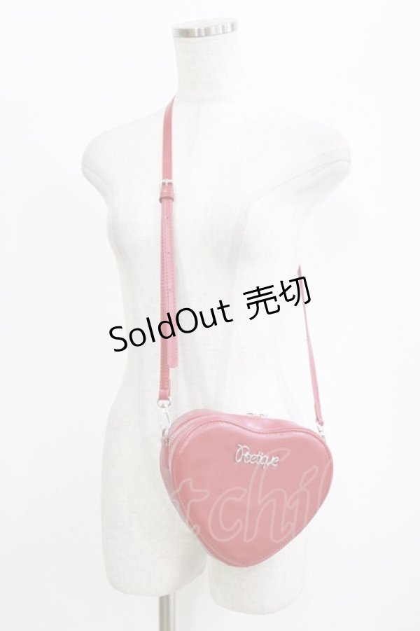 画像1: axes femme POETIQUE / ロゴプレートハートポシェット  レッド H-26-02-14-066-AX-BG-NS-ZH (1)