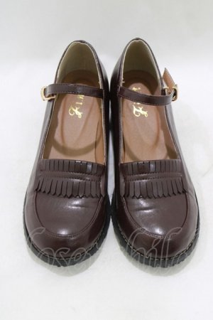 画像: Fi.n.t / ストラップローファー L/24.5~25cm ブラウン H-26-02-14-085-CA-SH-NS-ZH