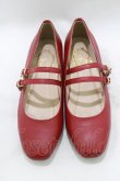 画像1: F&A / ダブルストラップスクエアトゥパンプス L/24.5~25cm レッド H-26-02-14-086-LO-SH-NS-ZH (1)