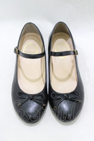 画像: F i.n.t / リボンストラップパンプス L/24.5~25cm ブラック H-26-02-14-087-0-SH-NS-ZH