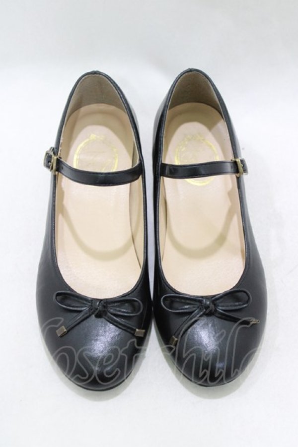 画像1: F i.n.t / リボンストラップパンプス L/24.5~25cm ブラック H-26-02-14-087-0-SH-NS-ZH (1)