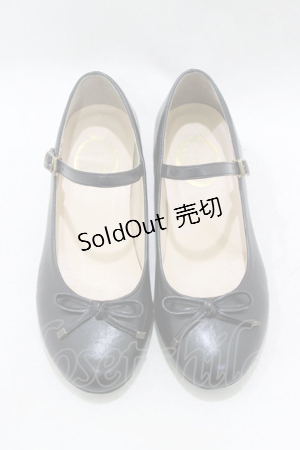 画像1: F i.n.t / リボンストラップパンプス L/24.5~25cm ブラック H-26-02-14-087-0-SH-NS-ZH (1)