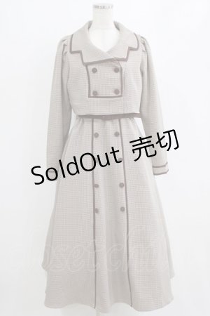 画像: an another angelus / 配色使いミニ千鳥ショートジャケットセットアップ Free BEIGE×BR H-26-02-14-009-CA-OP-NS-ZH