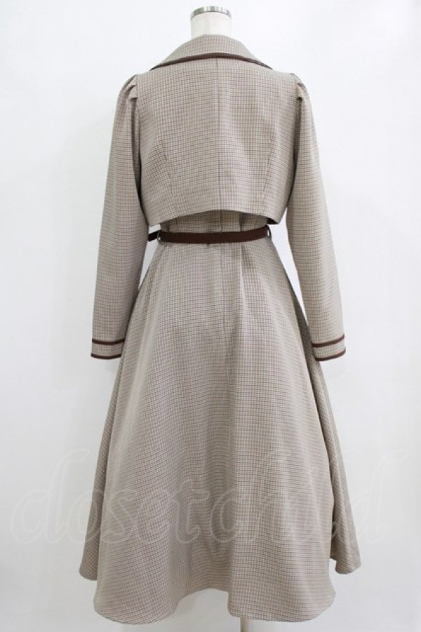 画像3: an another angelus / 配色使いミニ千鳥ショートジャケットセットアップ Free BEIGE×BR H-26-02-14-009-CA-OP-NS-ZH (3)