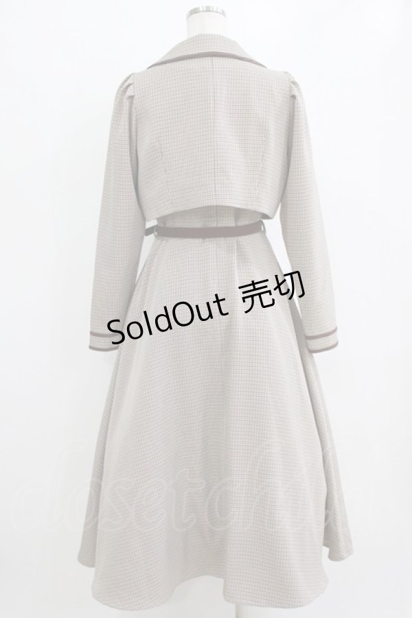 画像3: an another angelus / 配色使いミニ千鳥ショートジャケットセットアップ Free BEIGE×BR H-26-02-14-009-CA-OP-NS-ZH (3)