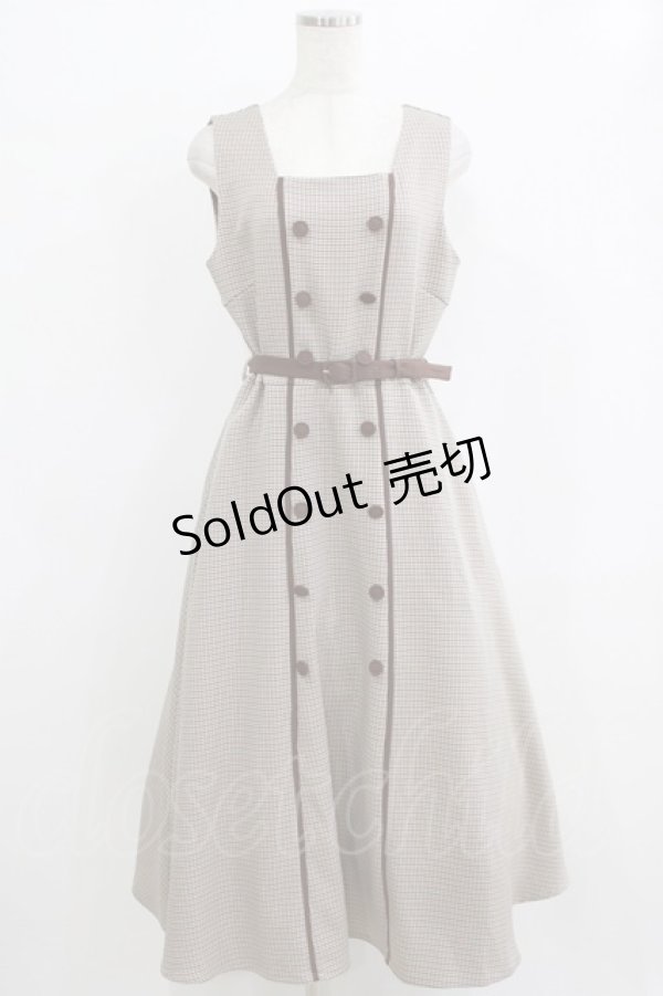 画像4: an another angelus / 配色使いミニ千鳥ショートジャケットセットアップ Free BEIGE×BR H-26-02-14-009-CA-OP-NS-ZH (4)