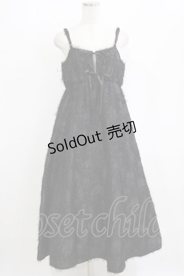 画像1: axes femme POETIQUE / カットジャガードキャミワンピ M ブラック H-26-02-14-010-AX-OP-NS-ZH (1)